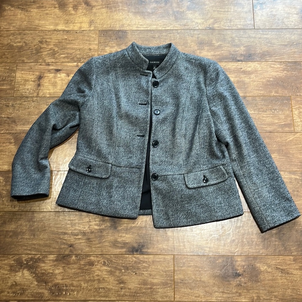Talbots dark gray blazer. Size 14.